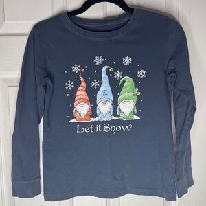 LIFE IS GOOD Kids Crusher Long Sleeve Tee Let It Snow Gnomes Holiday‎ Winter